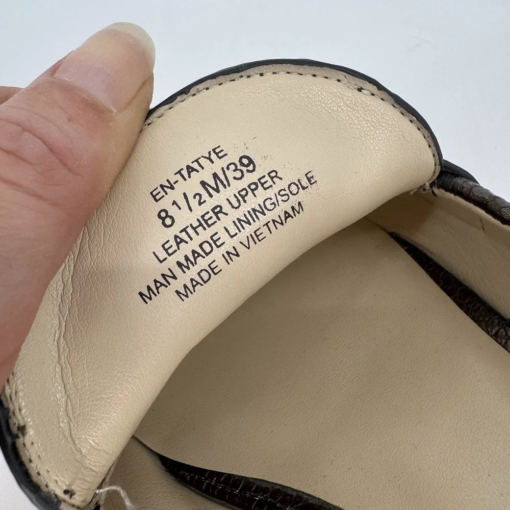 Enzo Angiolini Women's 8.5 Slip On Loafers Metallic‎ Bronze Leather Tatye